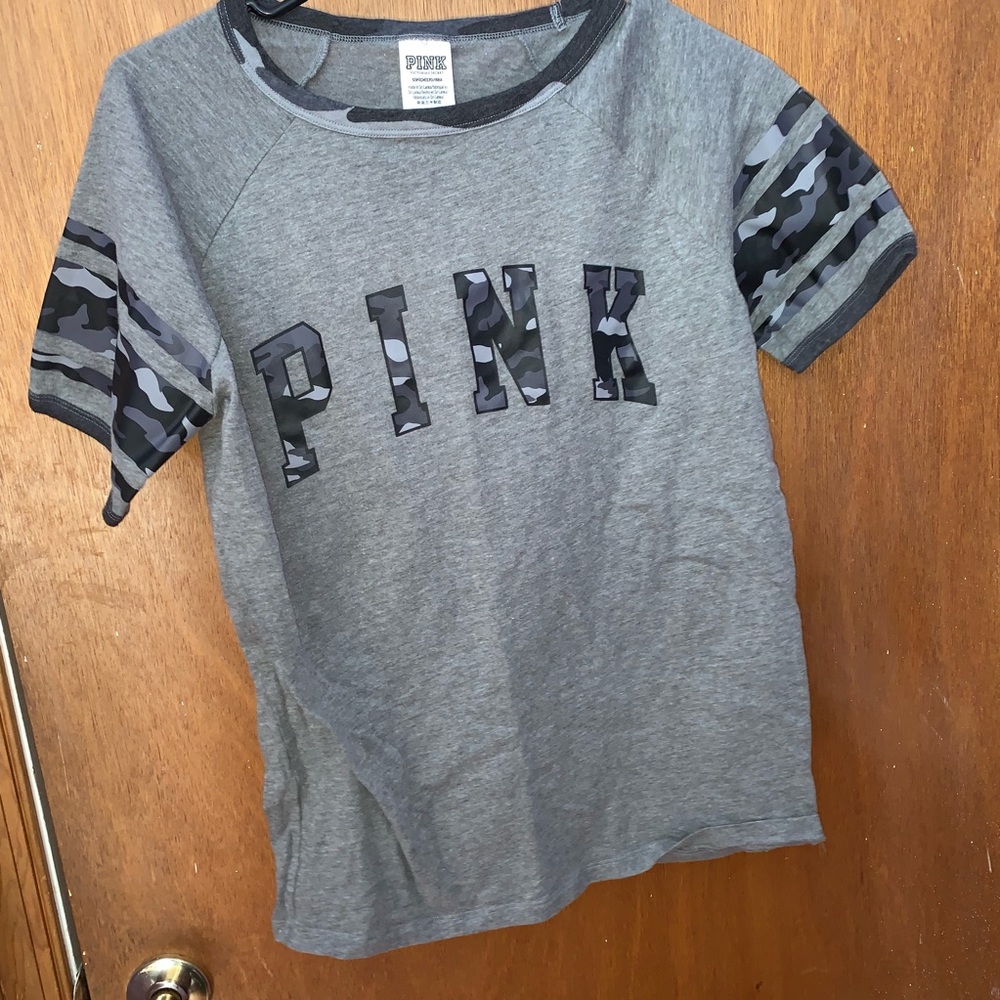 Gray camo “PINK” tee.